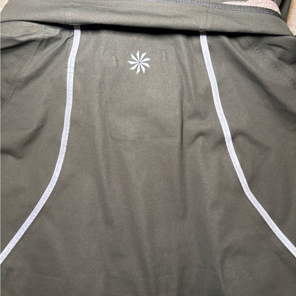 Athleta Olive Jacket with Neon Accents & Fully Retractable Hood Size XL - Picture 4 of 6